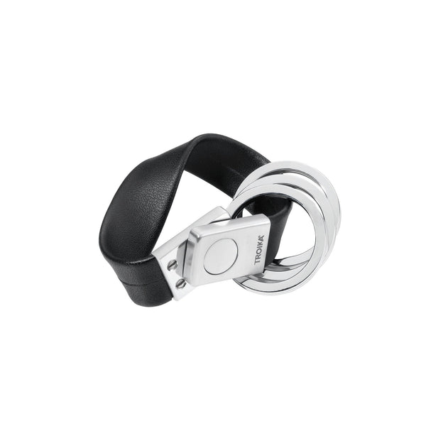 Troika Twister Quick Release Strap Keychain with Three Rings - Black