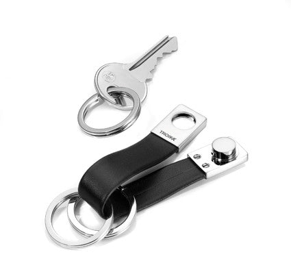 Troika Twister Quick Release Strap Keychain with Three Rings - Black