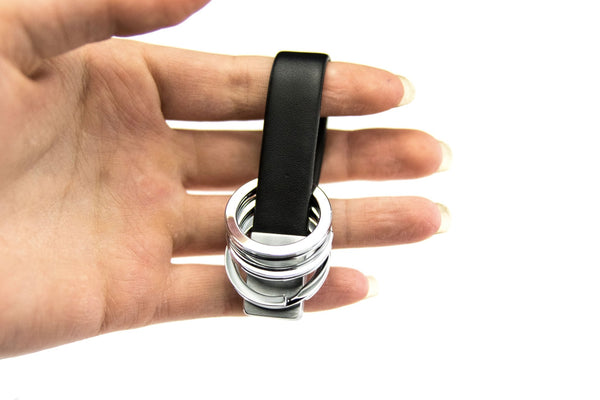 Troika Twister Quick Release Strap Keychain with Three Rings - Black
