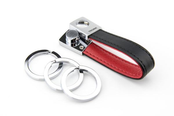 Troika Twister Quick Release Strap Keychain with Three Rings Black Red