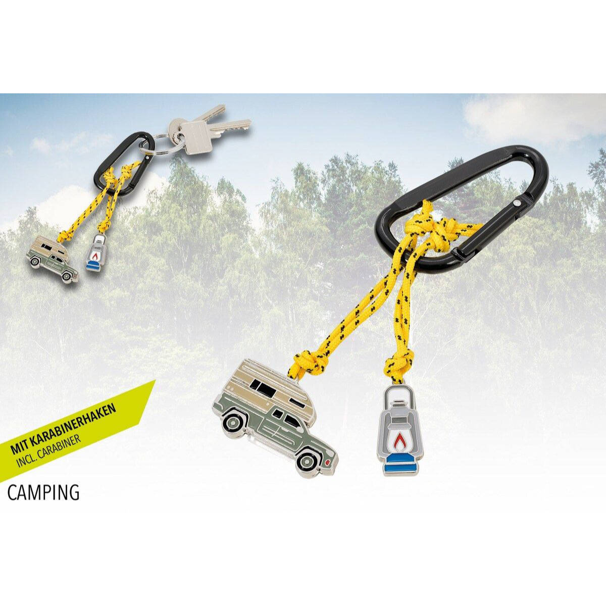 Troika Camping RV Charms Carabiner Keychain