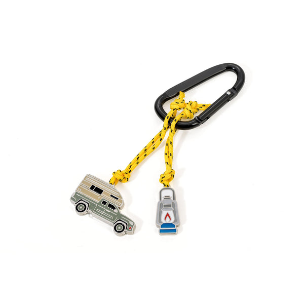 Troika Van Life Carabiner Clip Keychain with RV Truck Bed Camper and Camping Charms