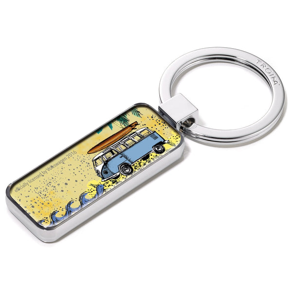 Troika Volkswagen Freedom Charm Key Ring on the camper illustration side, KYR21-A170