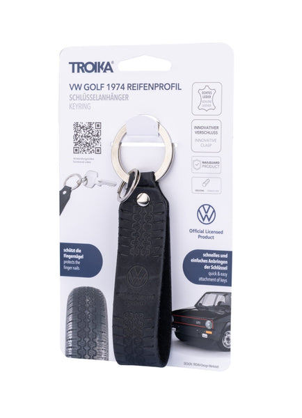 Troika VW Golf 1974 Tire Tread Leather Keychain