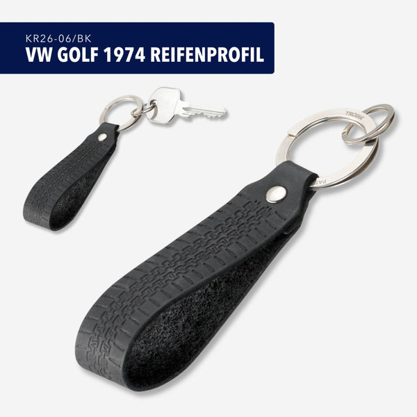 Troika VW Golf 1974 Tire Tread Leather Keychain