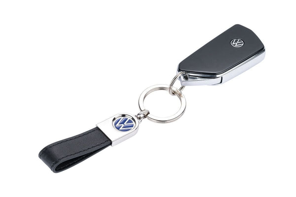 Troika VW Leather, Strap Keychain with Metal Volkswagen Logo