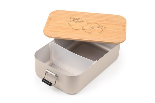 Troika XL Bambus Lunch Box with Classic Clip Lock Design and Engraved Bamboo Lid